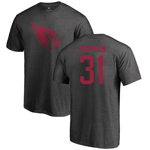 Arizona Cardinals Men Ash David Johnson One Color NFL Football #31 T Shirt